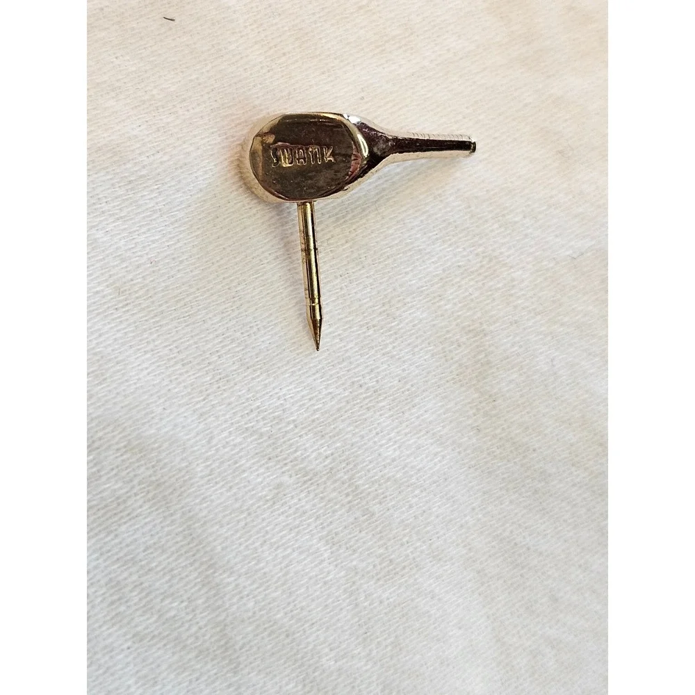 Swank Mens Gold Tone‎ Golf Club Tie Tack Pin Chain Vintage Accessory